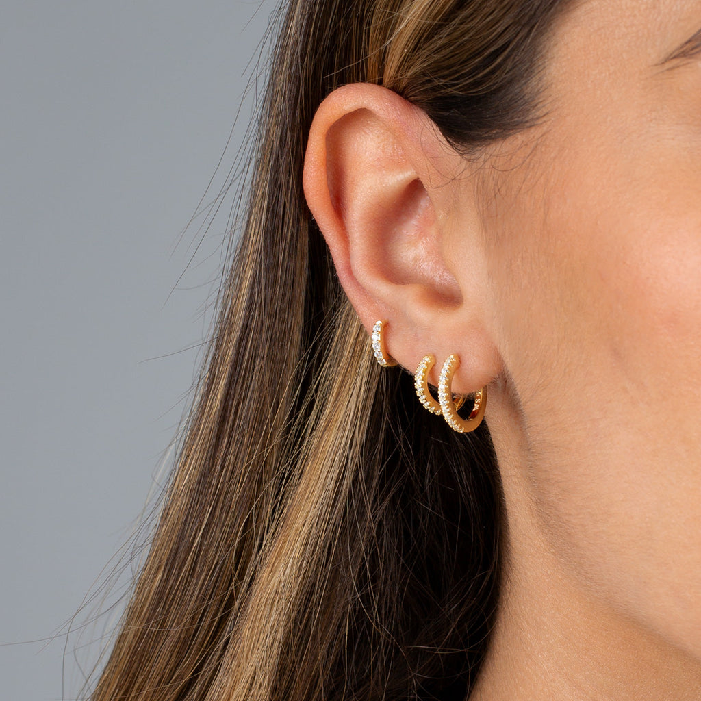  Triple Pavé Huggie Earring Combo Set - Adina's Jewels