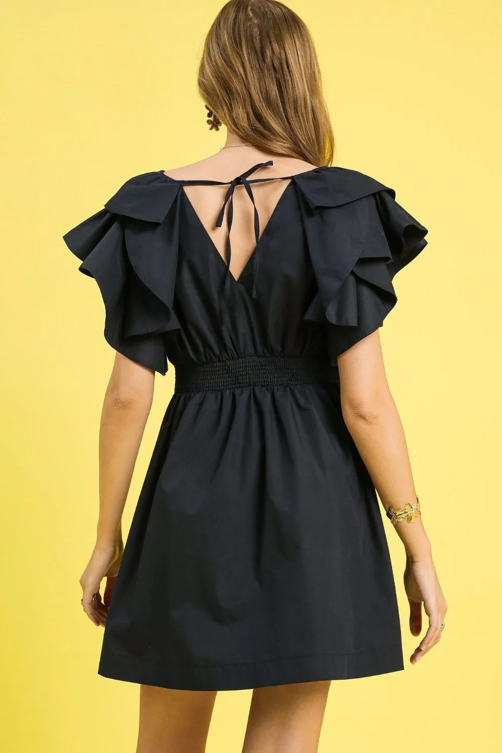 Umgee Double Ruffle Sleeve Fit and Flare Dress – Charming Charlie