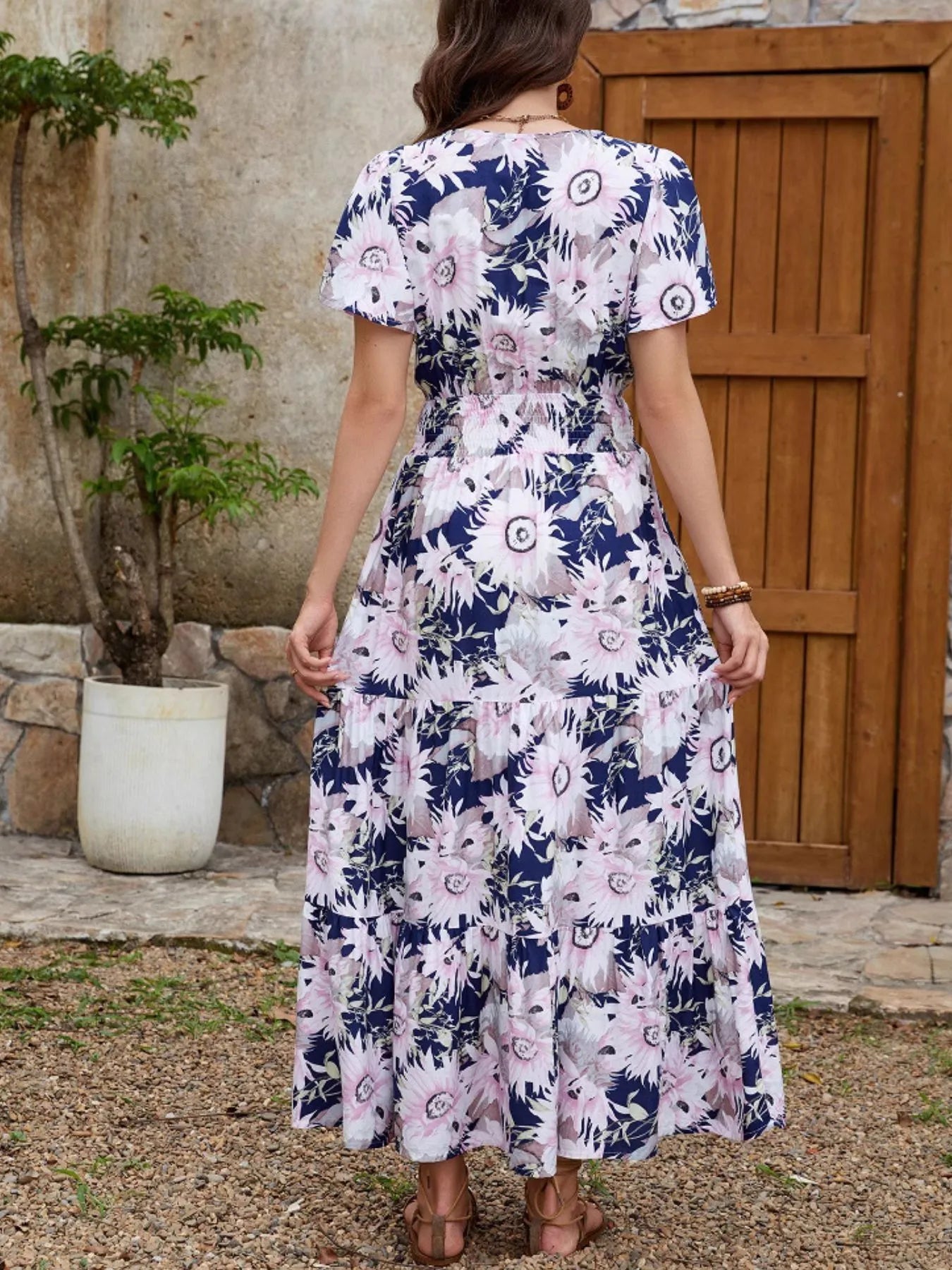 bcbgeneration surplice midi dress Floral Print Surplice Midi Dress – Charming Charlie