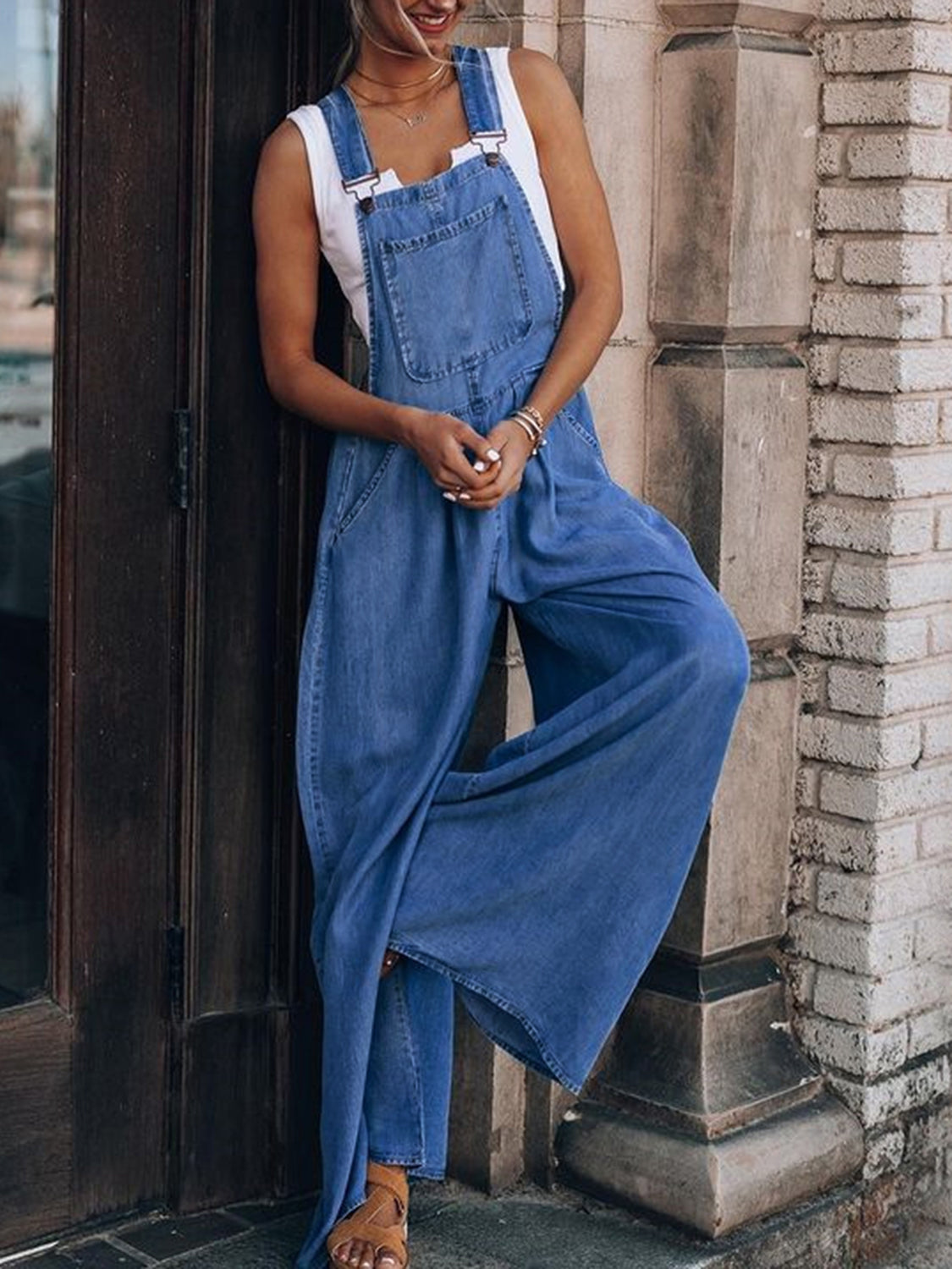 Wide Leg Denim Overalls – Charming Charlie