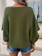 V-Neck Batwing Sleeve Knit Top - Charming Charlie