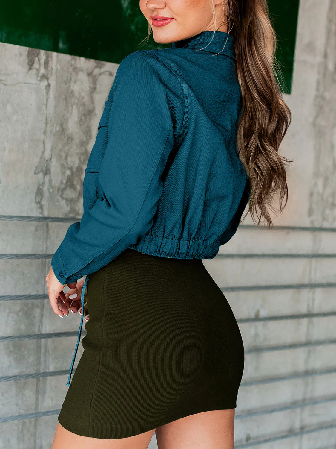 Button Up Long Sleeve Jacket - Charming Charlie