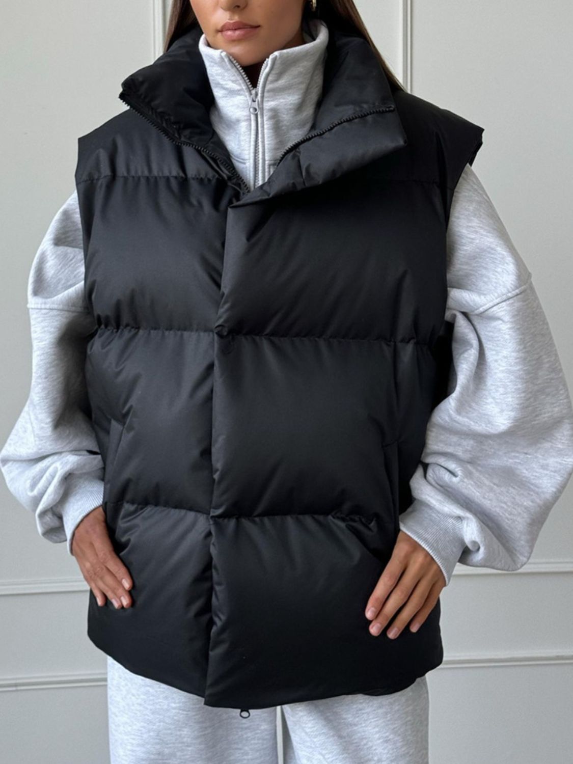 Zip Up Turtleneck Vest Coat - Charming Charlie