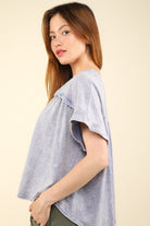 VERY J Nochted Short Sleeve Washed T-Shirt - Charming Charlie