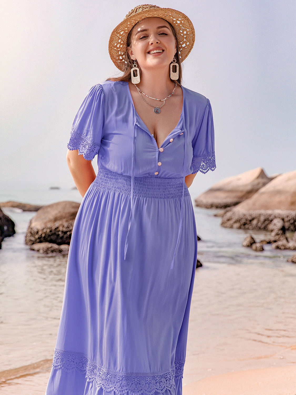 lace maxi dress with shorts LOLONG Womens Short Sleeve Lace Patchwork T Shirt Dress Summer Ladies Crew Neck Casual Loose Solid Party Maxi Dresses Apricot at Amazon Women's Clothing store
