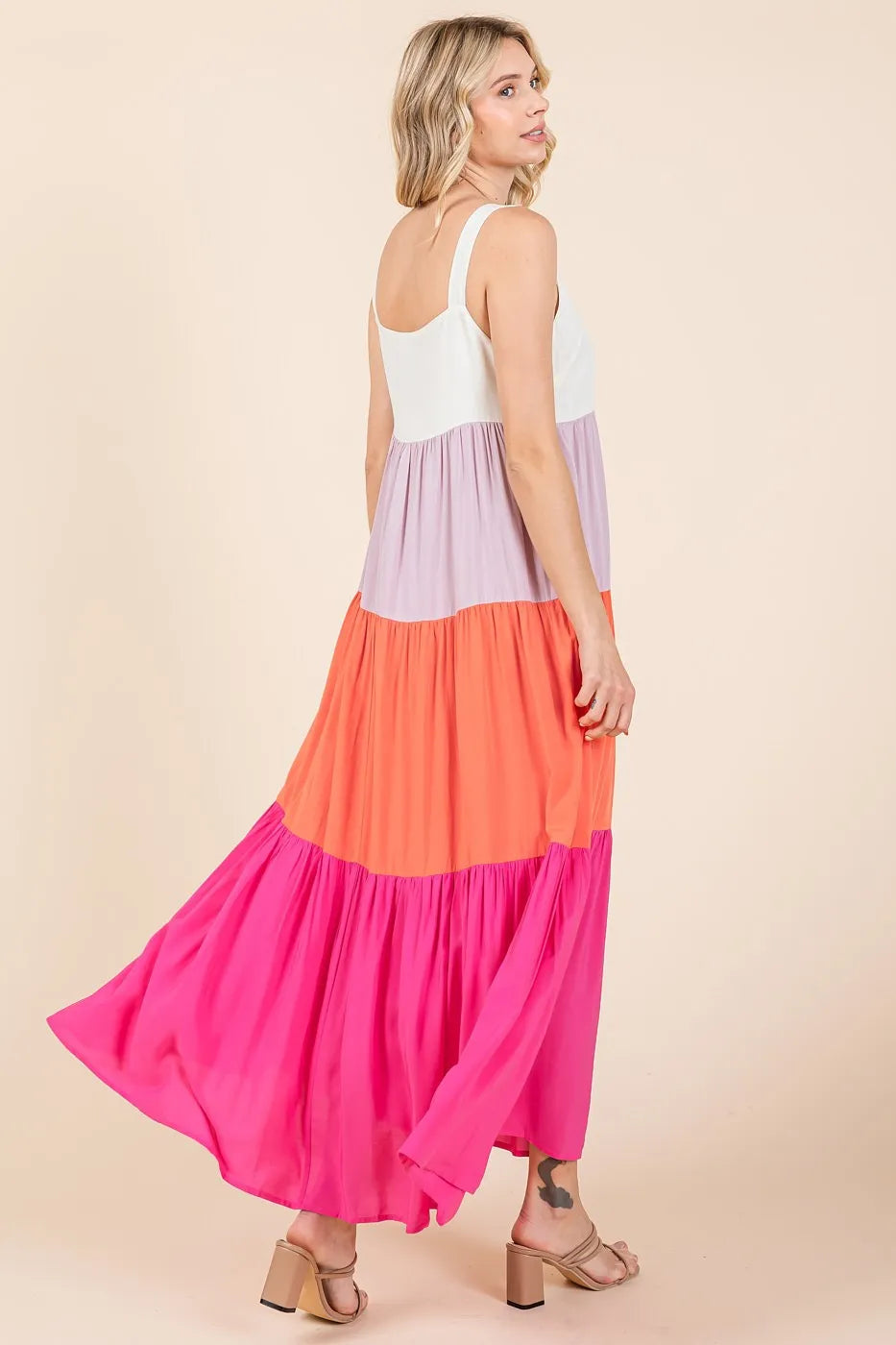 color block tiered maxi dress Mittoshop Color Block Tiered Pull-On Maxi Dress – Charming Charlie