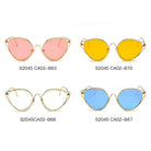 LISLE | S2045 - Women Fashion Round Wire Art Cat Eye Sunglasses - Cramilo Eyewear - Stylish Trendy Affordable Sunglasses Clear Glasses Eye Wear Fashion