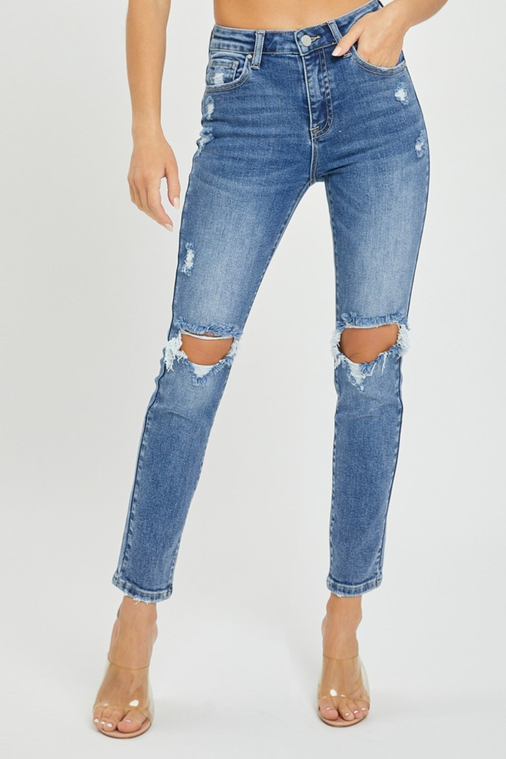 High Rise Ripped factory Skinny Jeans