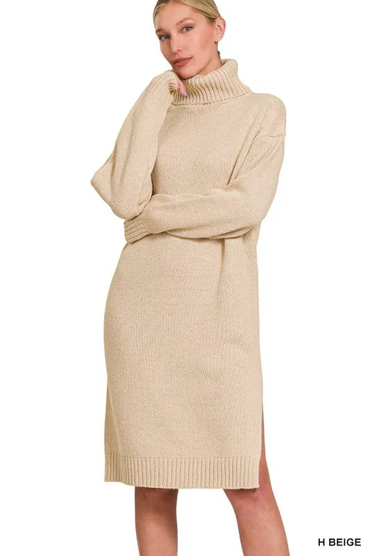 fitted lace wedding dress Jackie Turtleneck Midi Dress main image 1