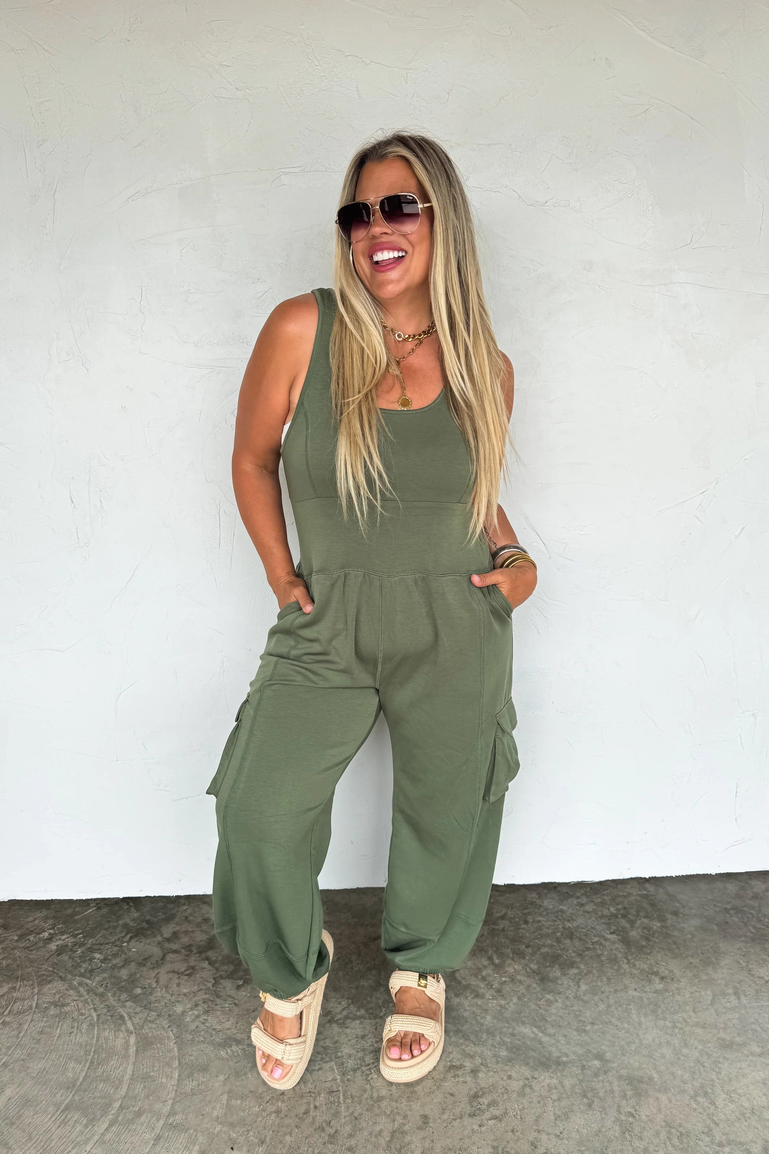 PREORDER: All Set Tank Romper - Charming Charlie