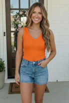 Sun Soaked Days Ribbed Tank in Orange - Charming Charlie