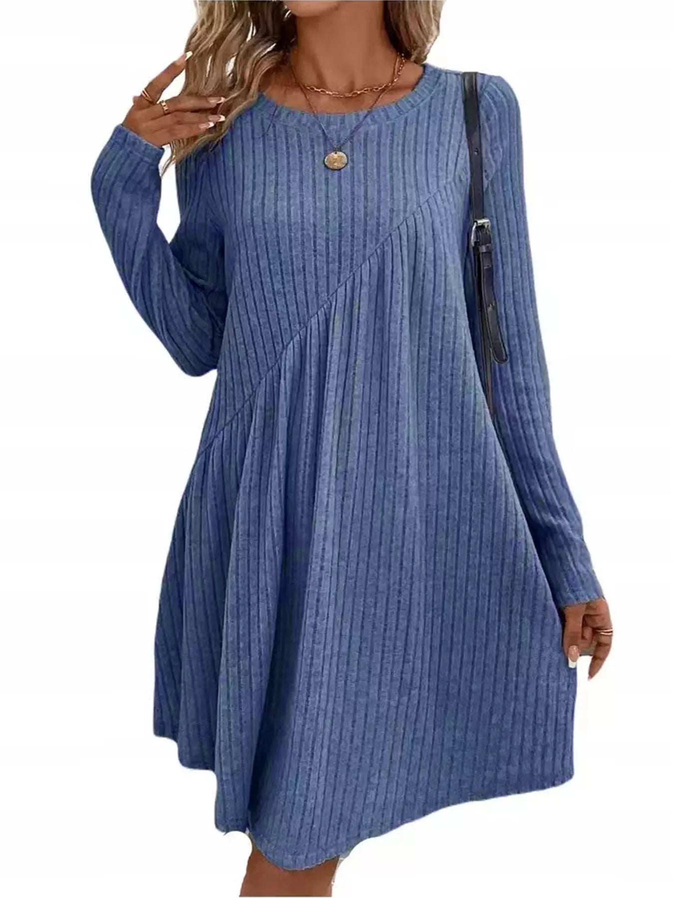 Casual Ribbed Knit Long Sleeve Swing Dress Charming Charlie Casual Ribbed Knit Long Sleeve Swing Dress Charming Charlie