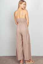 VERY J Sleeveless Ruched Wide Leg Jumpsuit - Charming Charlie