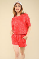 VERY J Quilted Washed Crop Top and Shorts Set - Charming Charlie