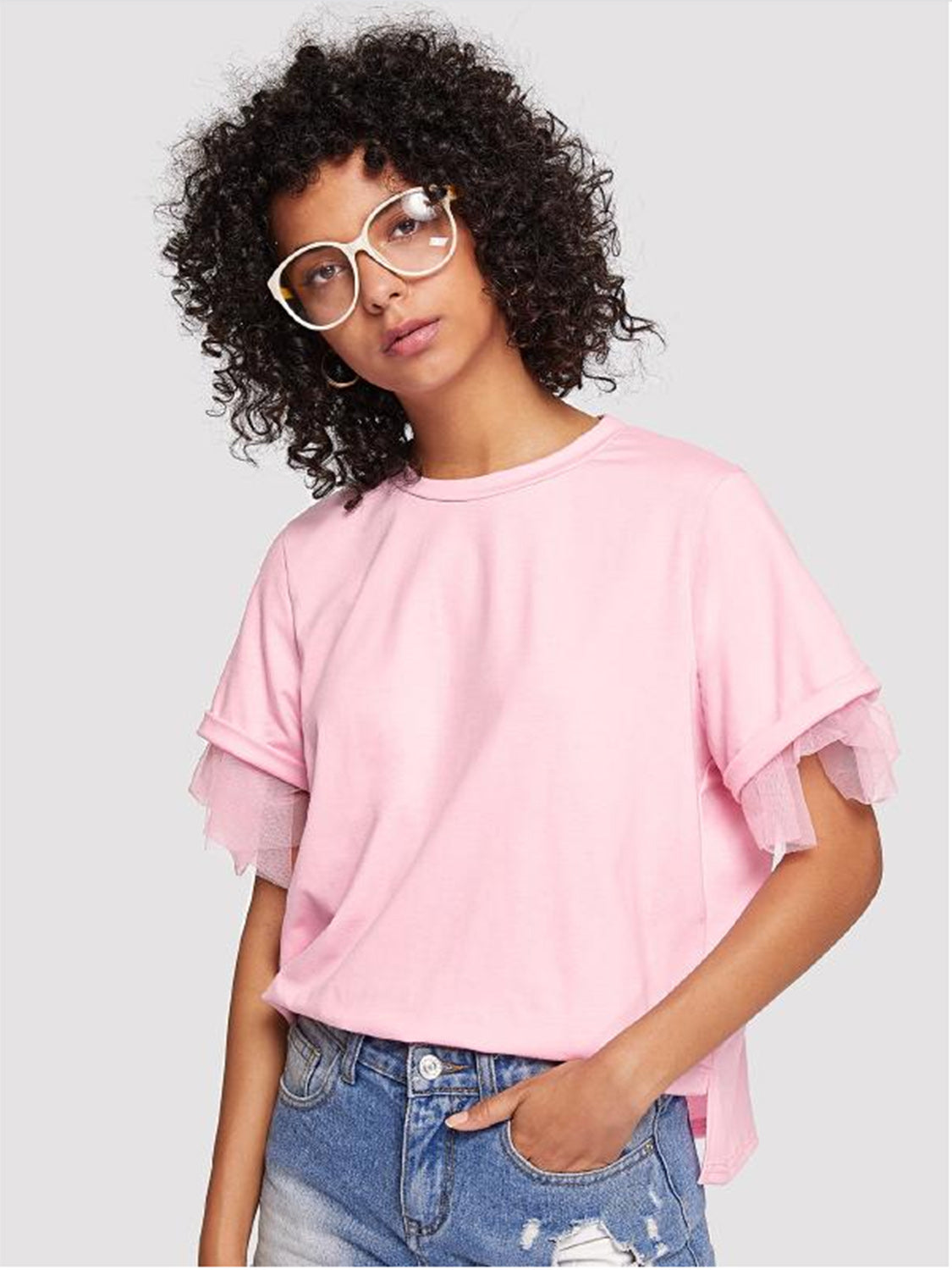 Round Neck Short Sleeve Top - Charming Charlie