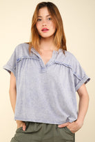 VERY J Nochted Short Sleeve Washed T-Shirt - Charming Charlie