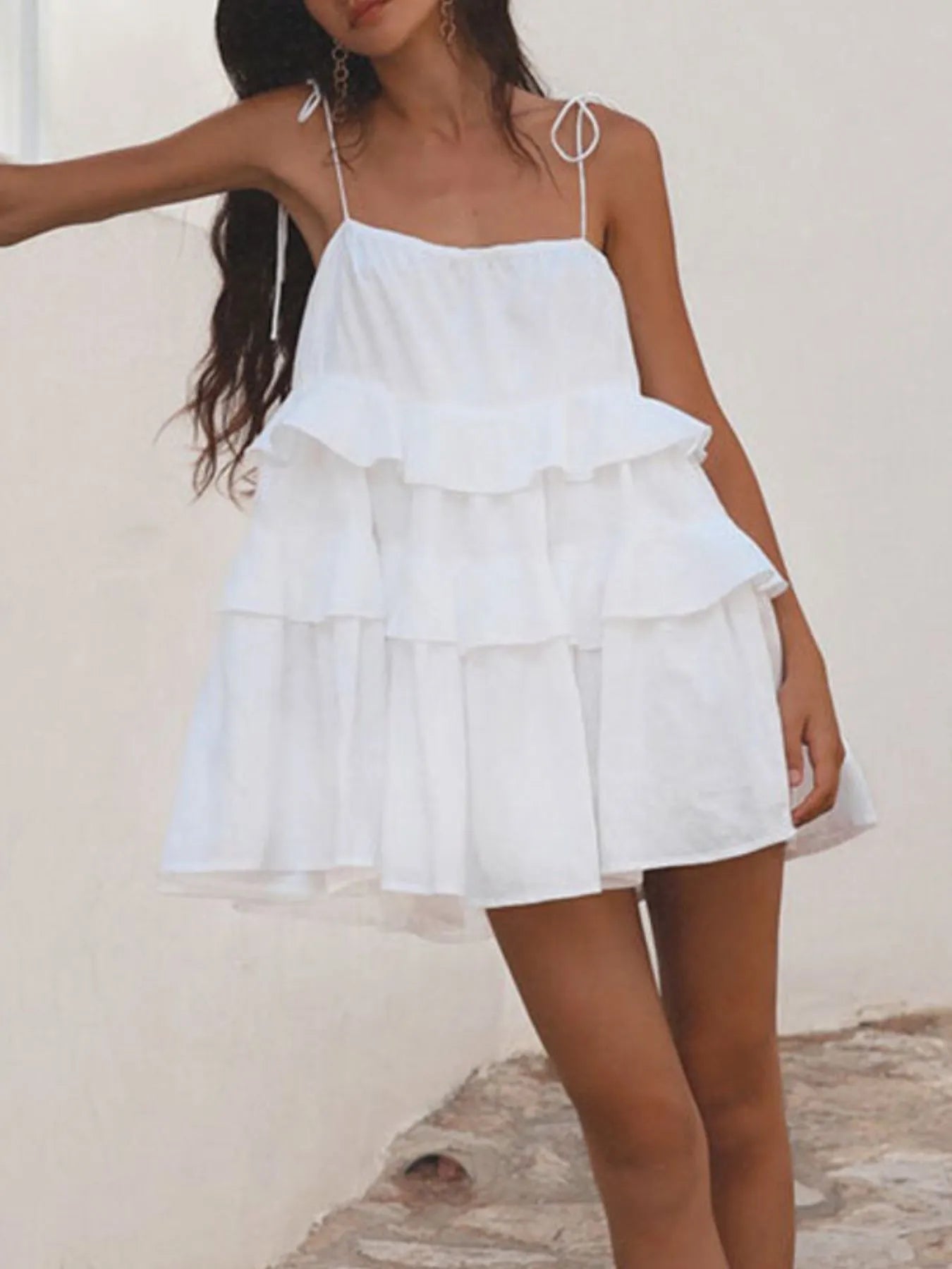 Layer Ruffles Cami Mini Dress