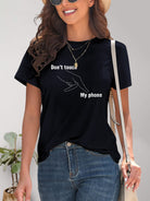 Graphic Round Neck Short Sleeve T-Shirt - Charming Charlie
