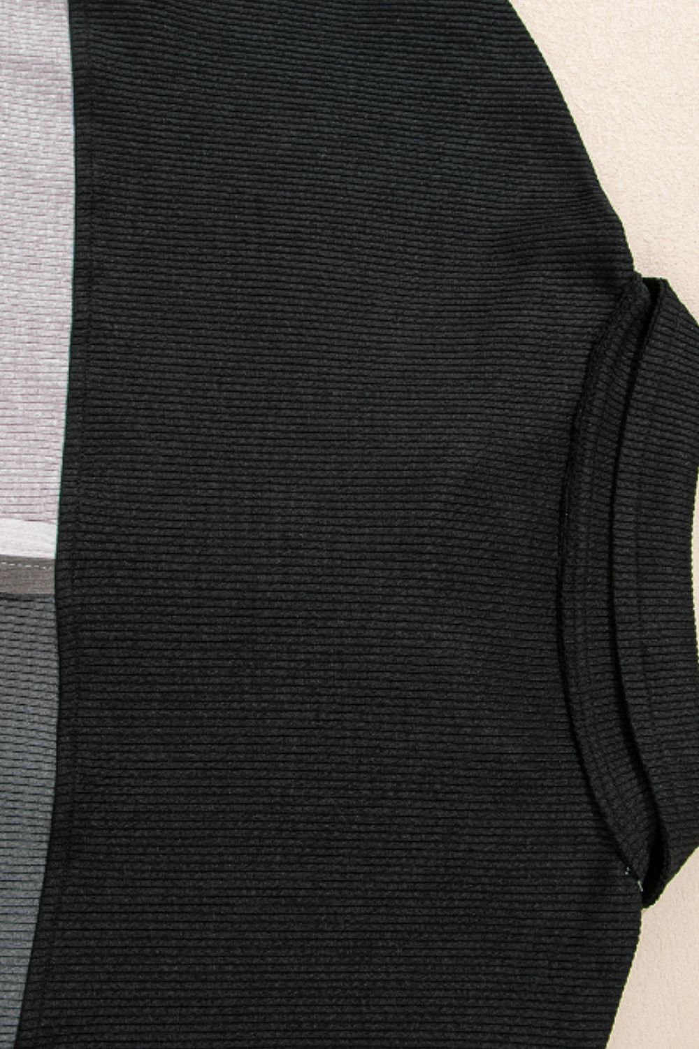 Color Block Collared Neck Long Sleeve Sweatshirt - Charming Charlie