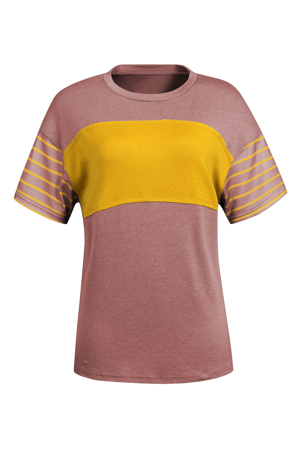 Striped Round Neck Short Sleeve T-Shirt - Charming Charlie