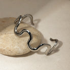 Stainless Steel Wave Shape Bracelet - Charming Charlie