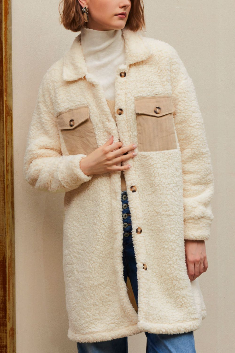 Collared Neck Long Sleeve Jacket