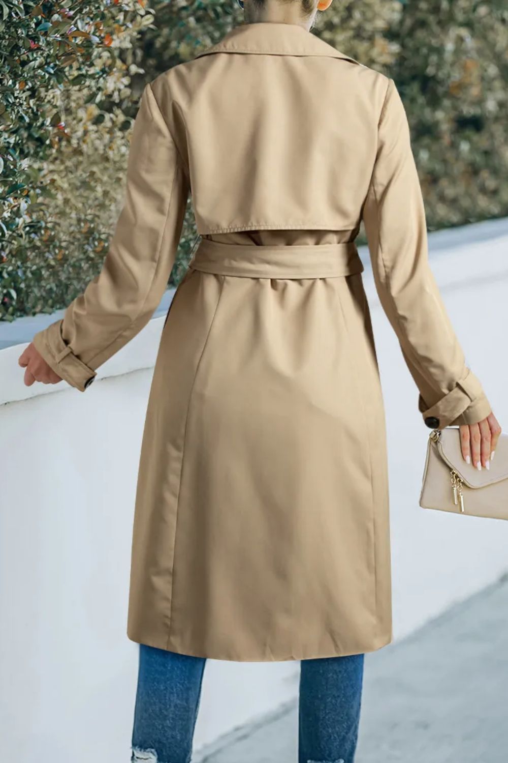 trench coat with tie