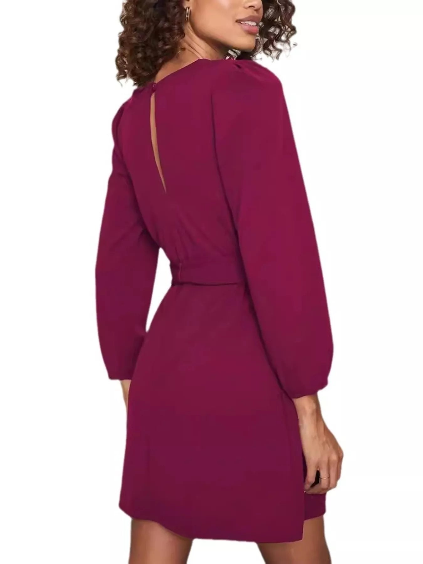 charlie mini dress Tie-Waist Mini Dress Dark Red / L