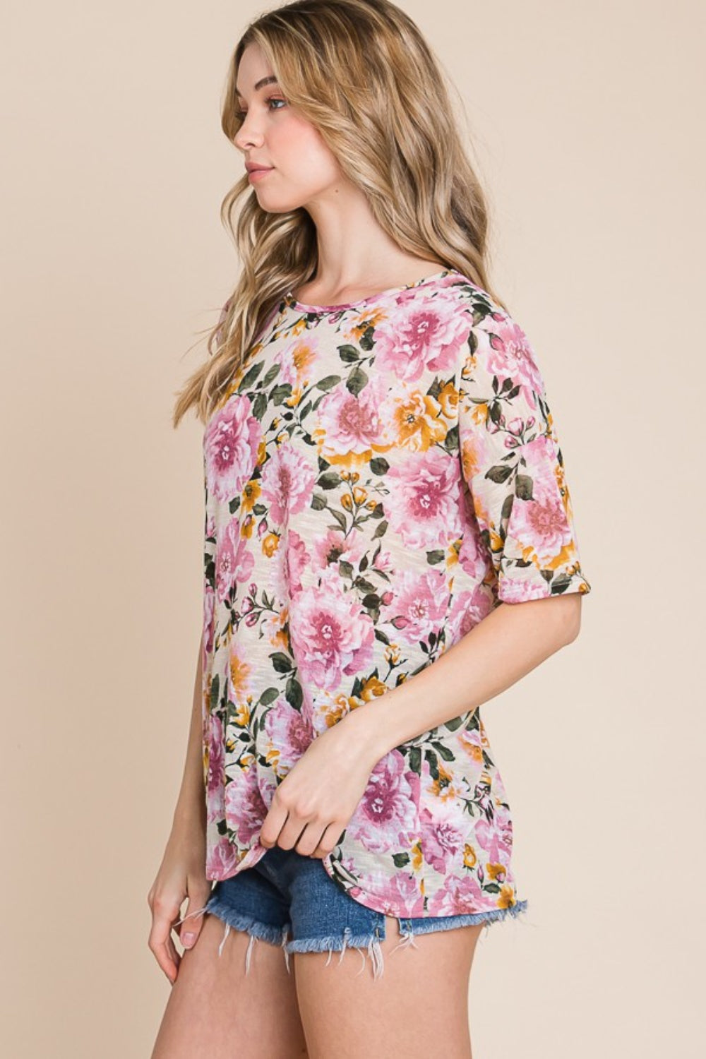 BOMBOM Floral Round Neck T-Shirt - Charming Charlie