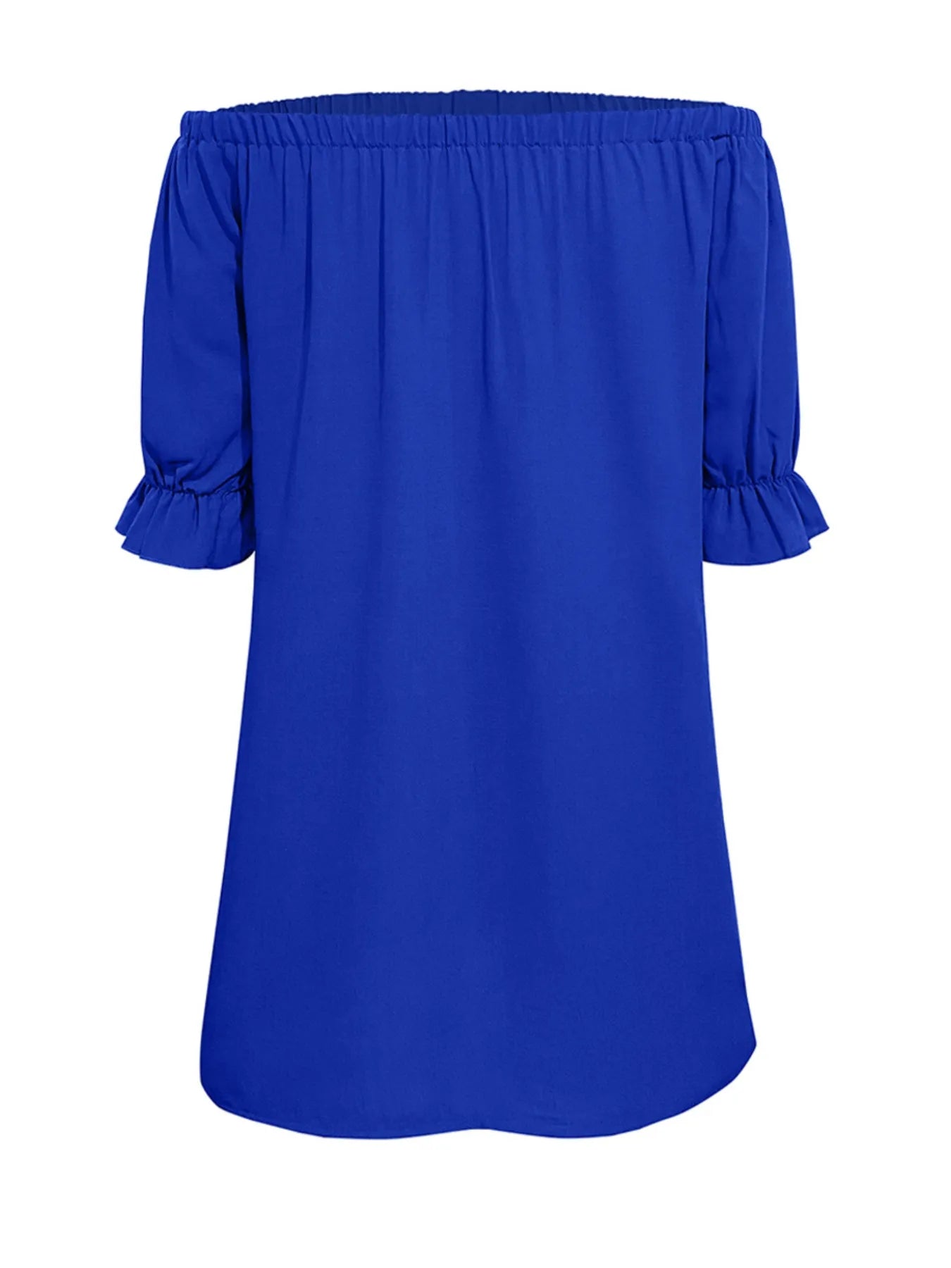 shirt dress off shoulder Off Shoulder Button Down Mini Shirt Dress Royal Blue / XL