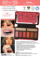 BYS On-The-Go Peach Eyeshadow Palette with Primer Highlighter and Mirror, 6 Eyeshadows, 1 Highlight, 1 Prime - Charming Charlie