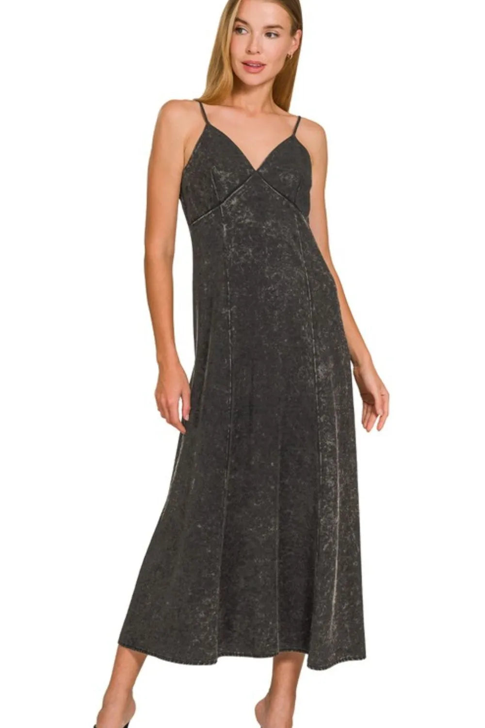 Zenana Tencel Mineral Washed Maxi Dress  Charming Charlie