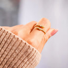 925 Sterling Silver Inlaid Zircon Bypass Ring - Charming Charlie