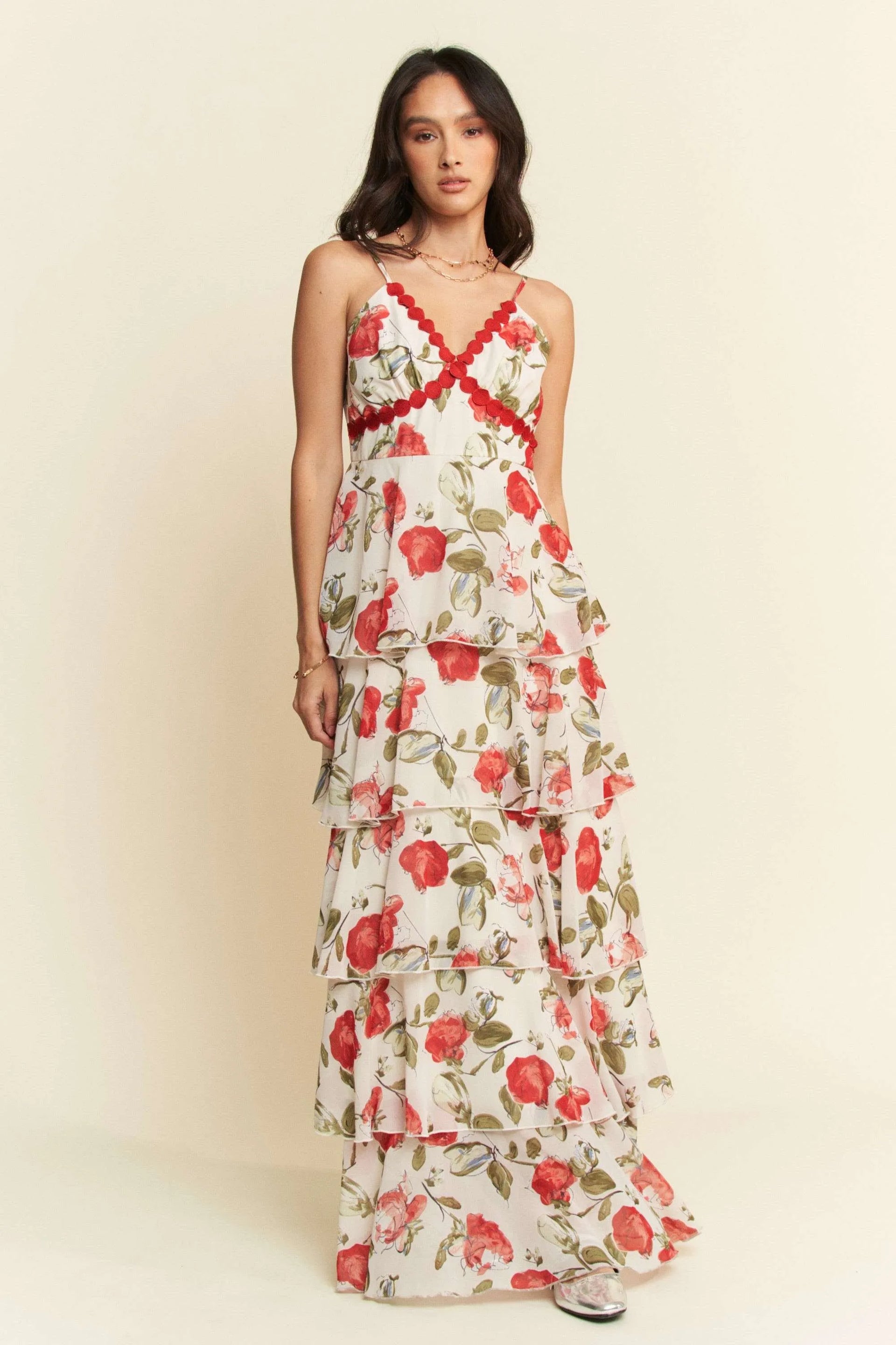 floral print contrast lace cami dress Our Floral Print Contrast Lace Cami Dress is such a vibe