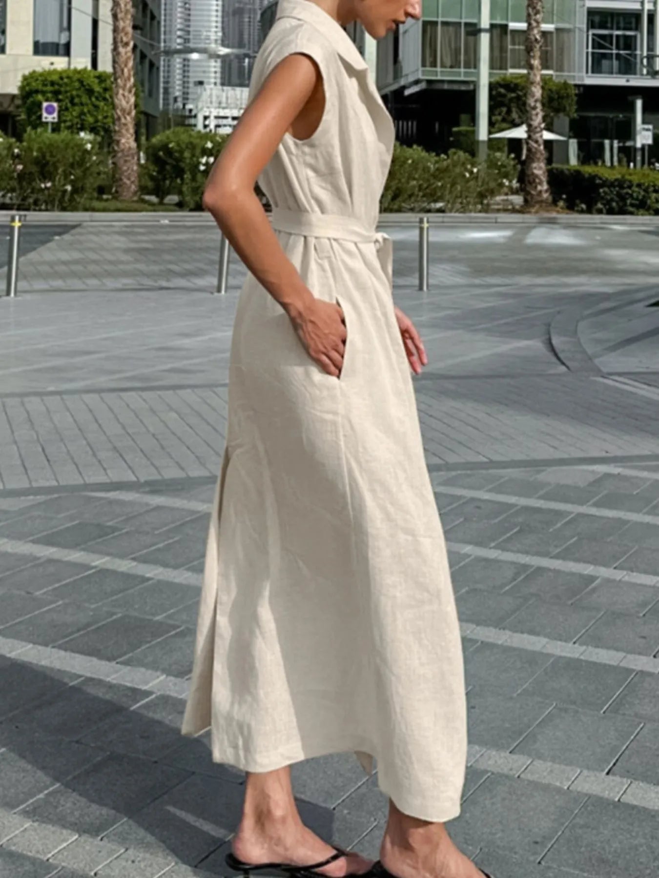 Tie Waist Cap Sleeve Maxi Dress – Charming Charlie