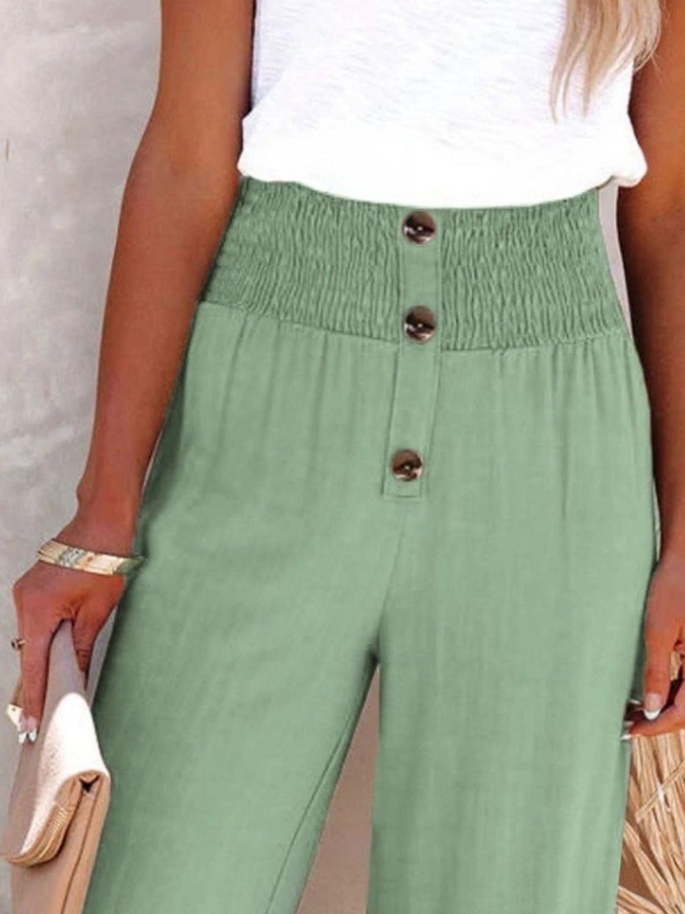 Oversized Button Front Detail Pants main image 1