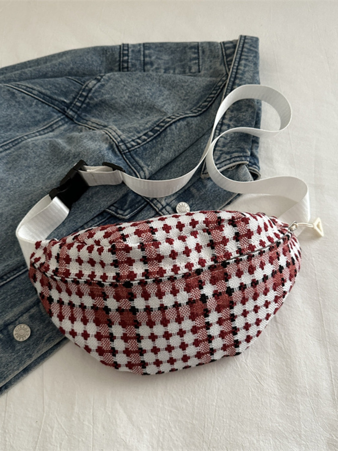Plaid Wide Strap Crossbody Bag - Charming Charlie
