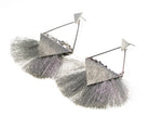 Metal Fringe Triangle Silver Earring - Charming Charlie