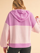 Corded Color Block Drawstring Hoodie - Charming Charlie