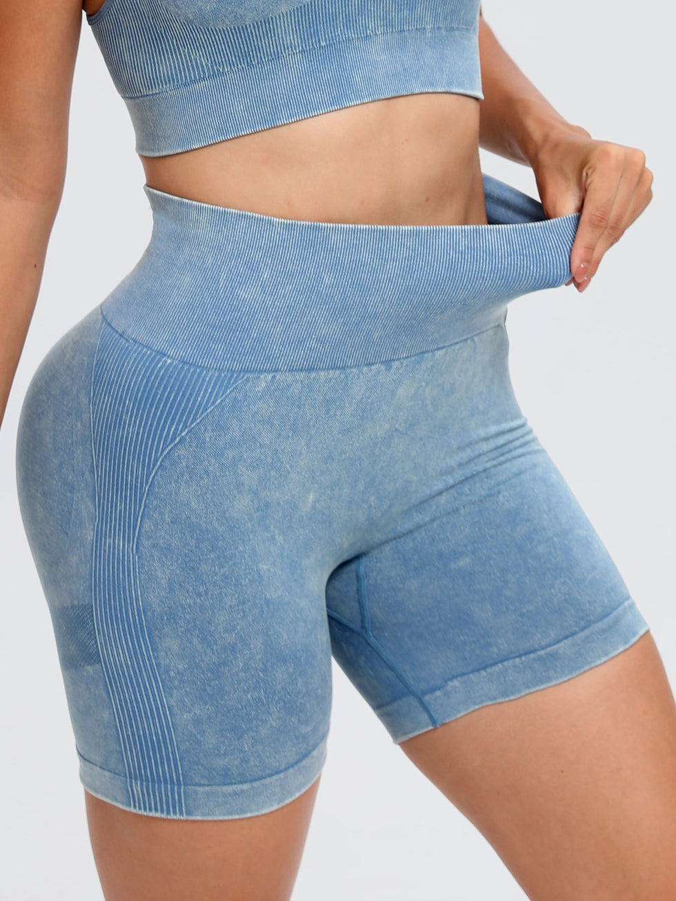 Contrast Trim High Waist Active Shorts