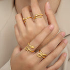 Titanium Steel Snake Shape Bypass Ring - Charming Charlie