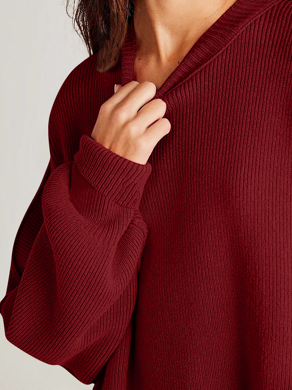 Slit Round Neck Long Sleeve Sweatshirt main image 0