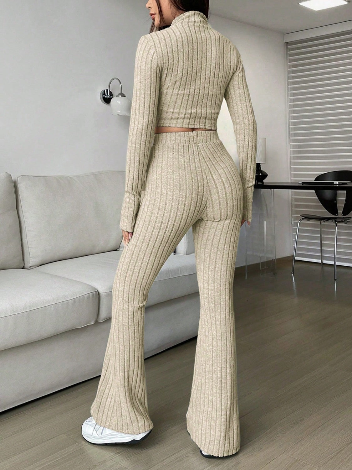 Zip Up Long Sleeve Top and Pants Set – Charming Charlie