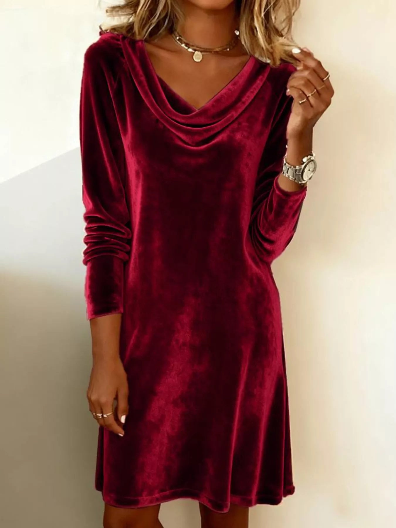 velvet cowl neck dress green for women Hunter Green Velvet Short Dress brought to life with our bespoke dress collection. Cowl Neck Velvet Dress in