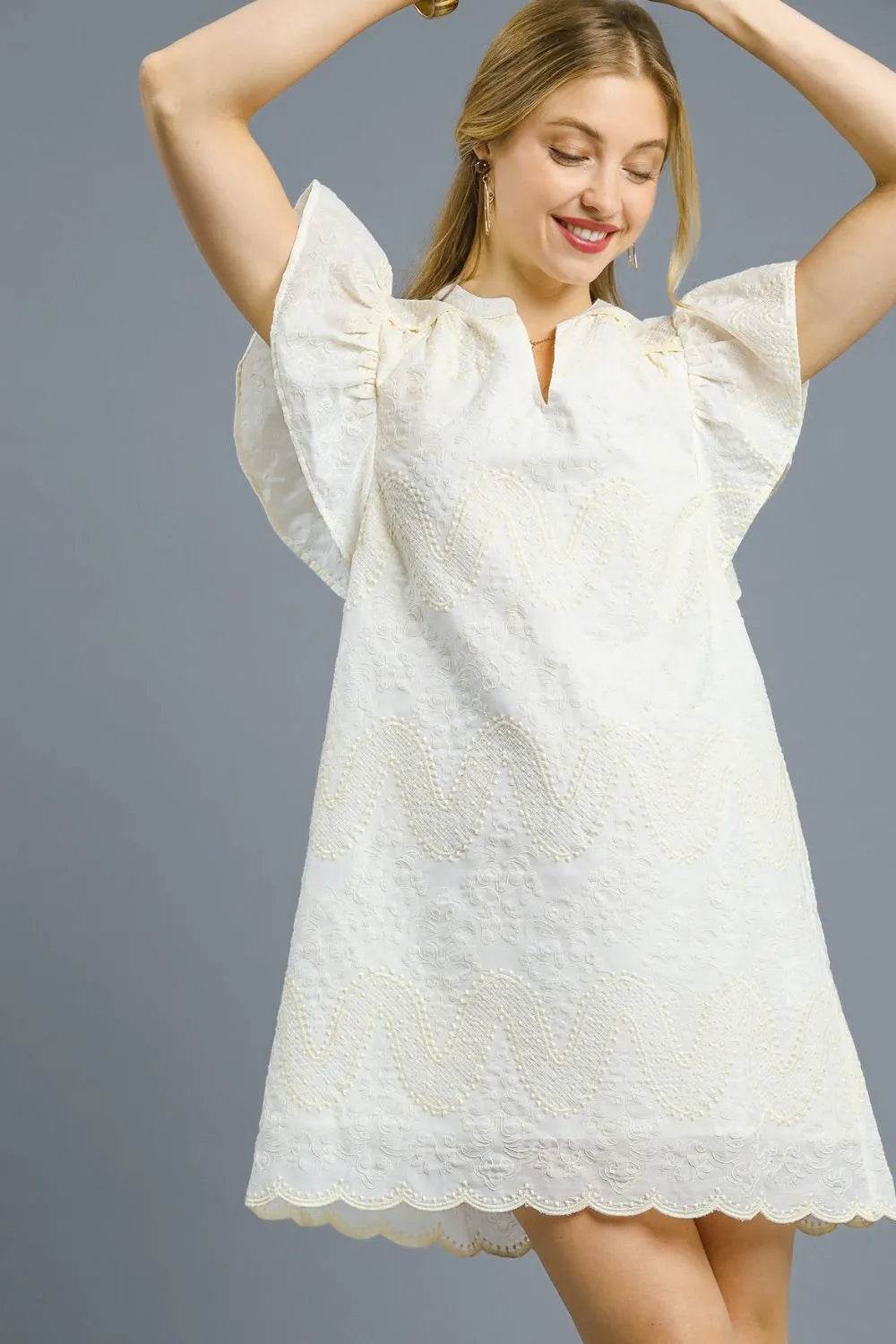 Umgee Scalloped Hem Embroidered Mini Dress Charming Charlie Umgee Scalloped Hem Embroidered Mini Dress Charming Charlie