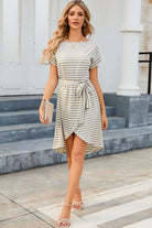 Tied Striped Cap Sleeve Dress - Charming Charlie