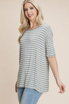 BOMBOM Striped Round Neck T-Shirt - Charming Charlie