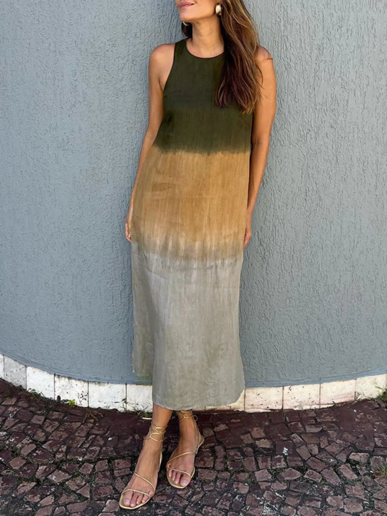 Full Size Sleeveless Gradient Tank Midi Dress Plus Size Charming Charlie Full Size Sleeveless Gradient Tank Midi Dress Plus Size Charming Charlie