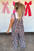 PREORDER: Cassidy Floral Denim Overalls - Charming Charlie