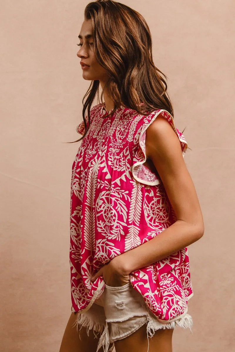 BiBi Woven Ruffled Top main image 0